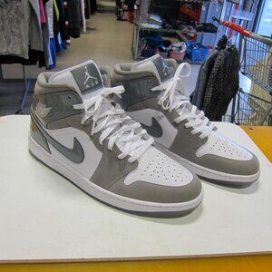 Nike Air Jordan 1 Mid SE Men's 13 Cool Grey/Med.Grey/White Shoe's HF3216-100-NEW